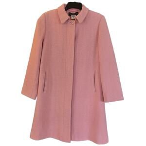 Harve Bernard by Bernard Holtzman Pink Wool Blend Tweed A-line Coat size 12